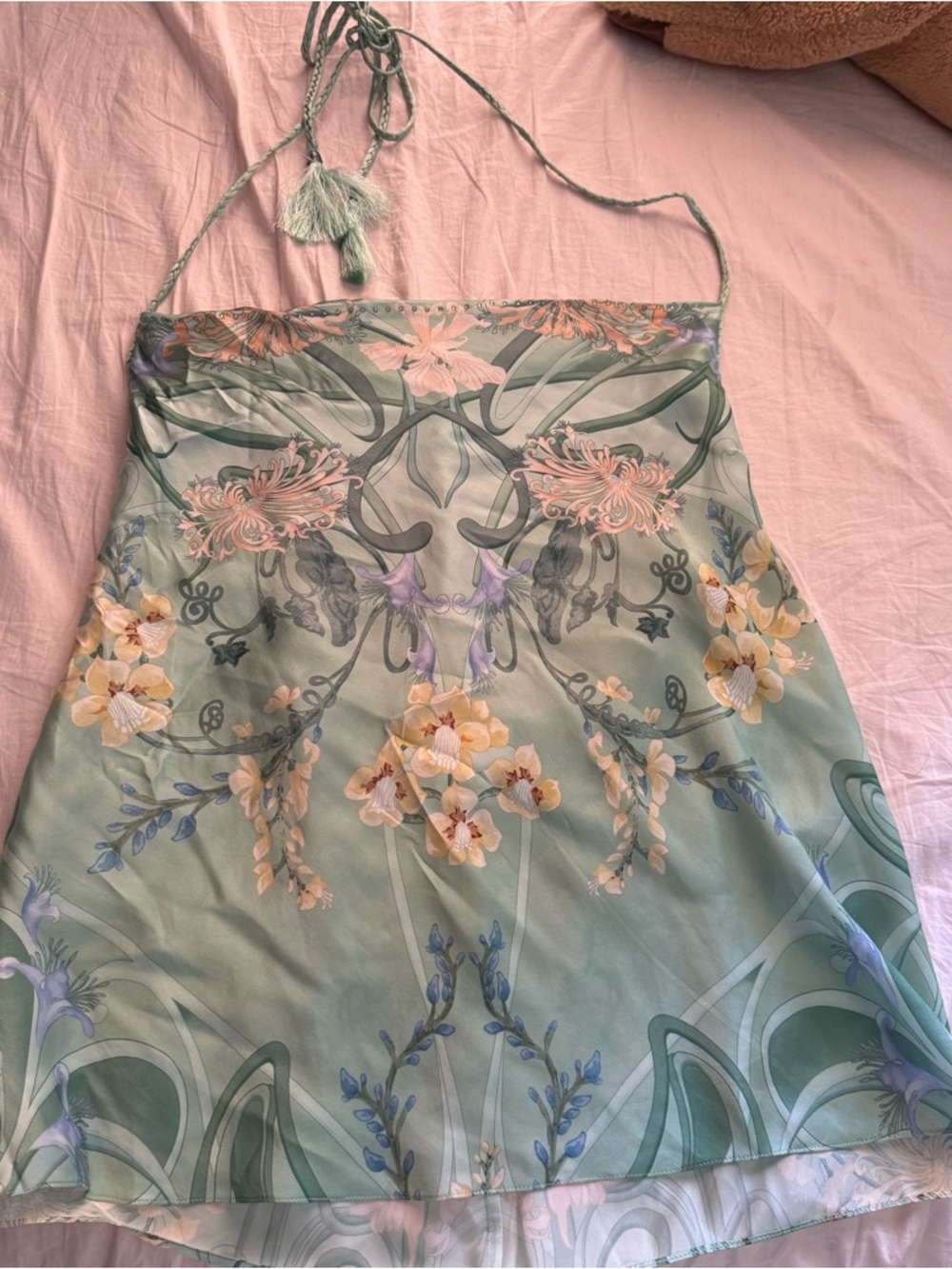 Camilla bias halter top in beautiful teal - Picture 3 of 10